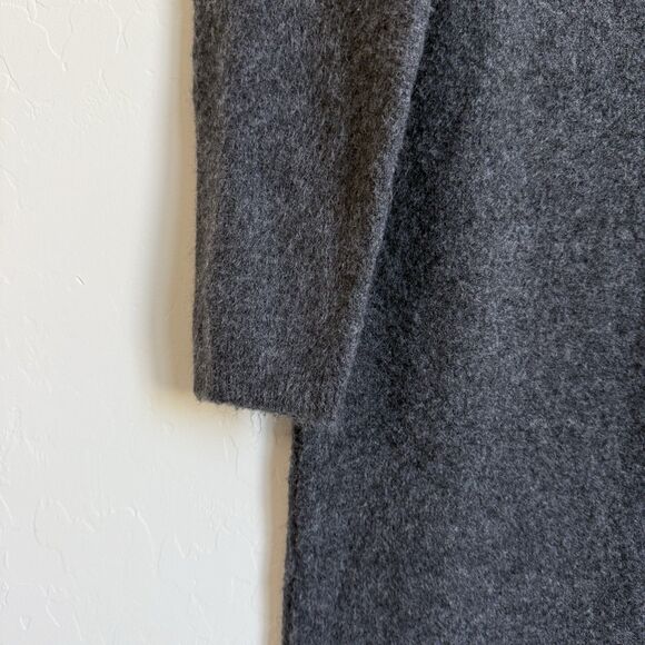 Zara Charcoal Gray Fleece Maxi Sweater Dress Size L Lagenlook Old Money Preppy - Picture 5 of 11